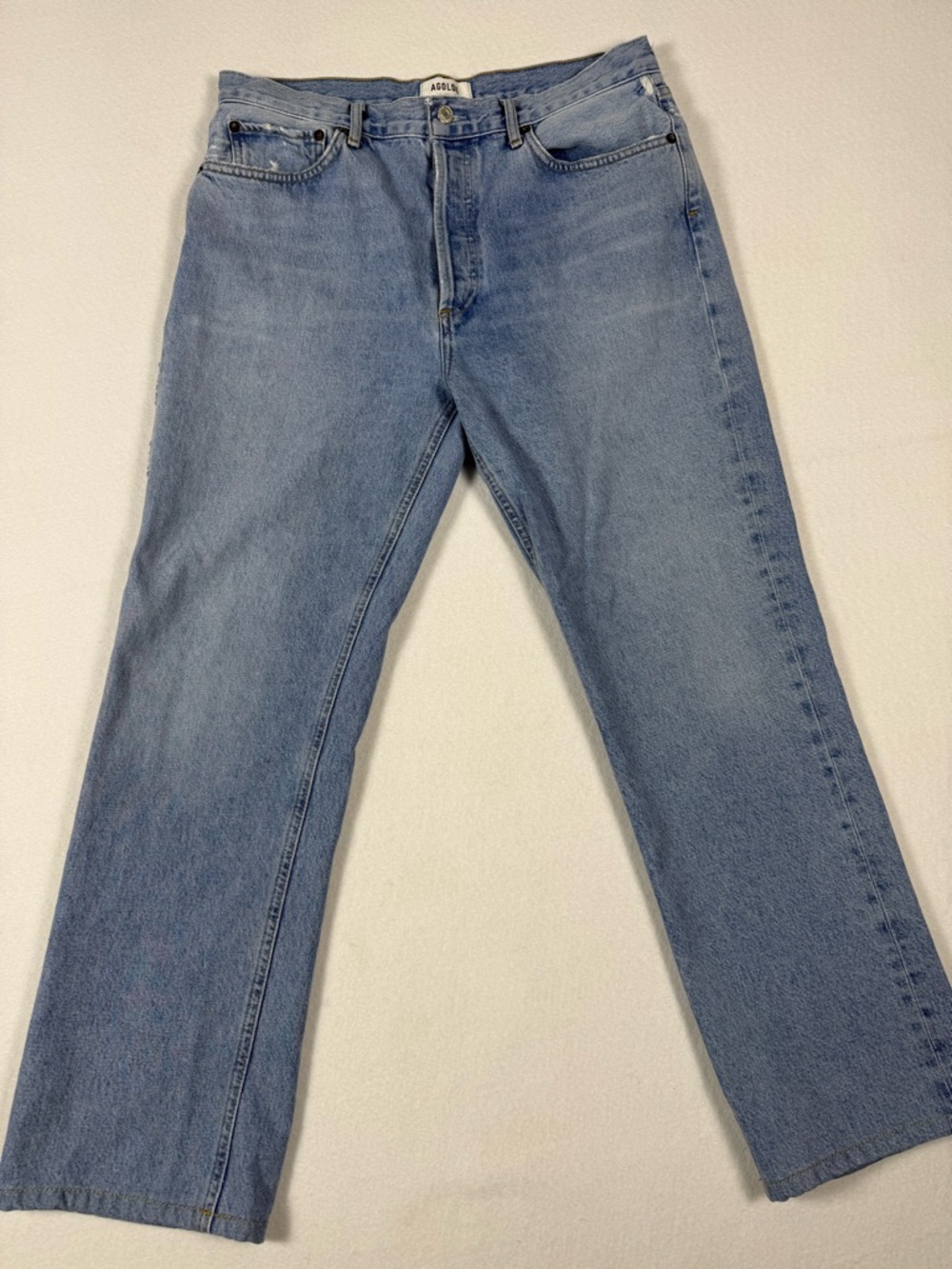 Agolde Jeans Women's 30 High Rise Button Fly Light Wash Denim